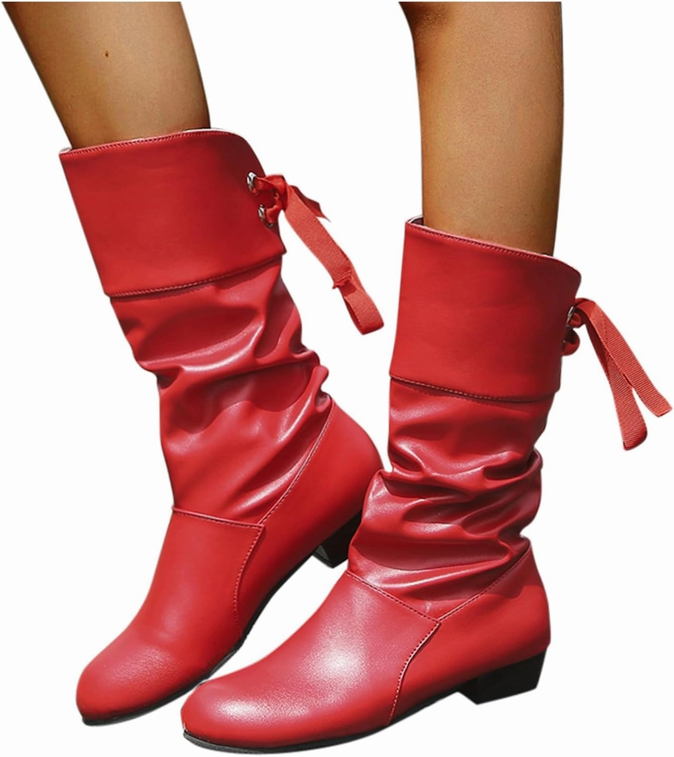 AMDBEL Wide Calf Boots for Women Low Heel Womens Fall Boots 2024 Winter Long Riding Boots Casual Knee High Booties Shoes