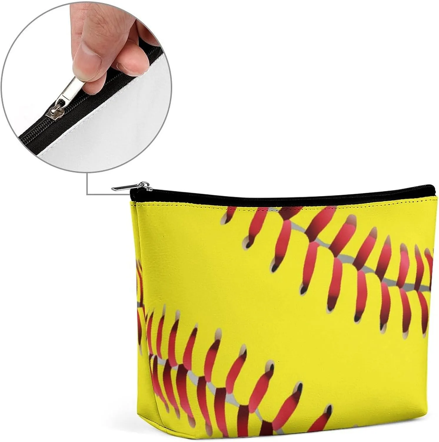 American Red Line Yellow Softball Large Capacity Portable Hand-held Makeup Bag