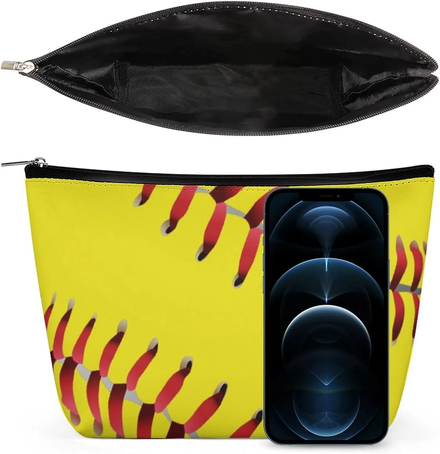 American Red Line Yellow Softball Large Capacity Portable Hand-held Makeup Bag