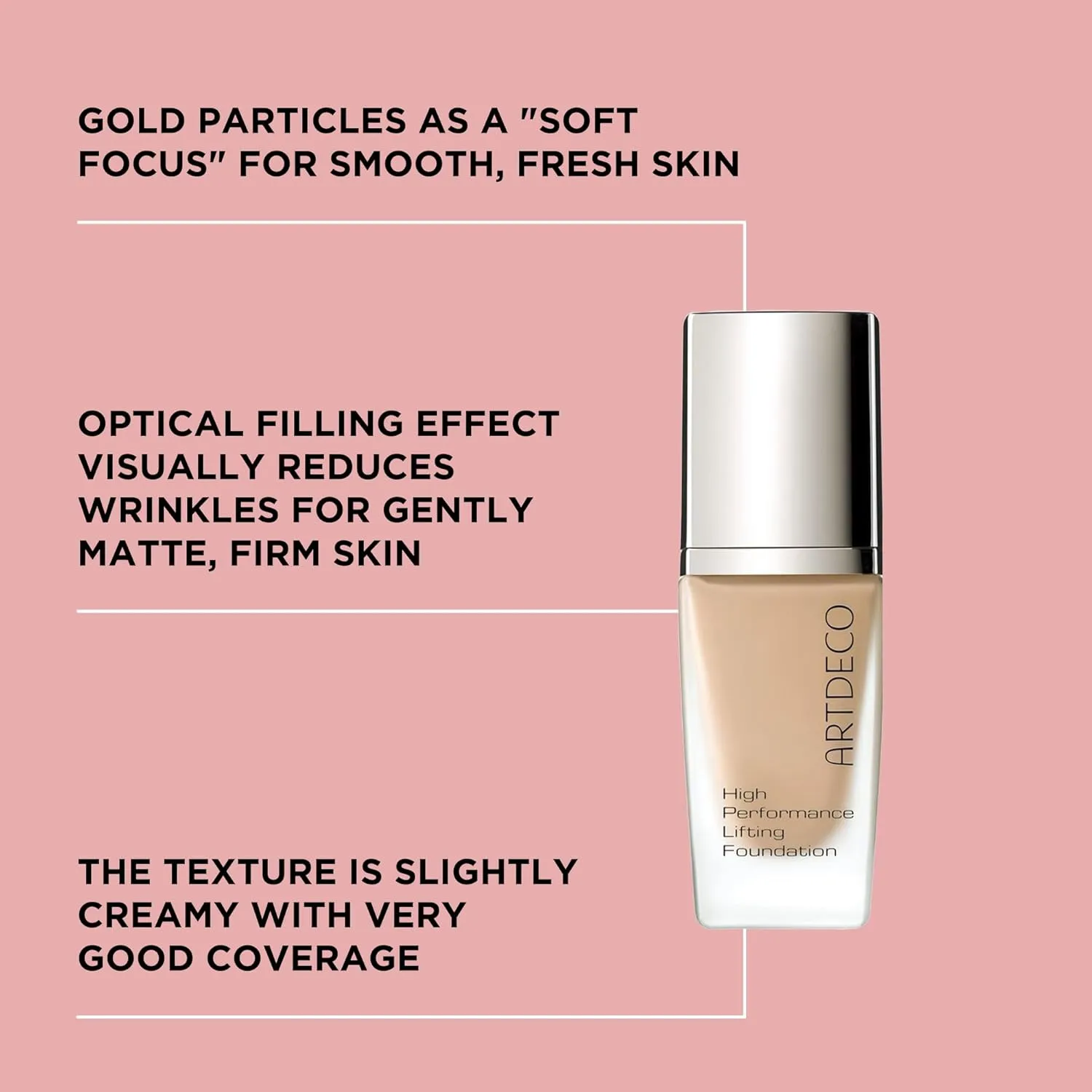 ARTDECO High Performance Lifting Foundation - reflecting beige N°10 - reduces wrinkles for firmer skin & soft matte finish - vegan makeup - Liquid foundation with hyaluron - 1.05 Fl Oz