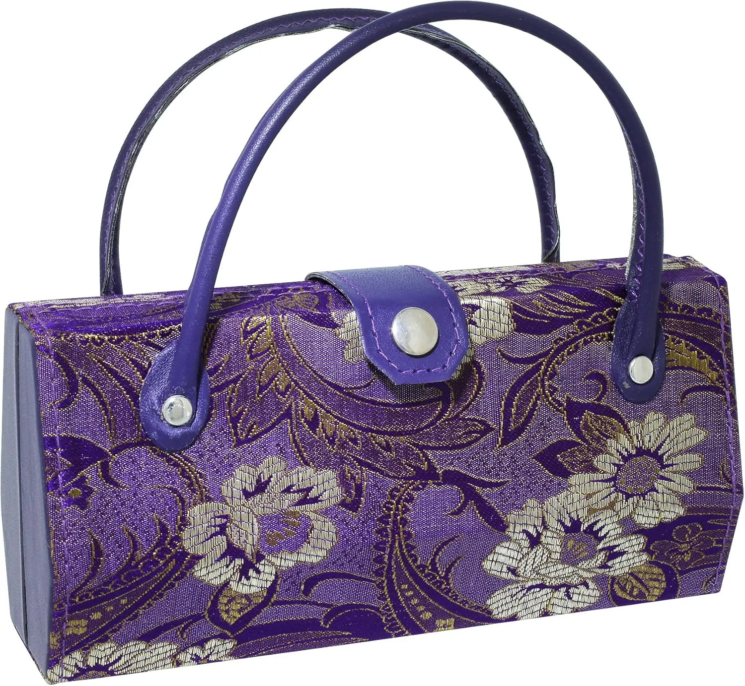 Asian Silk Brocade Style Eyeglass Case Mini Handbag Design Blue Pink Purple Sage