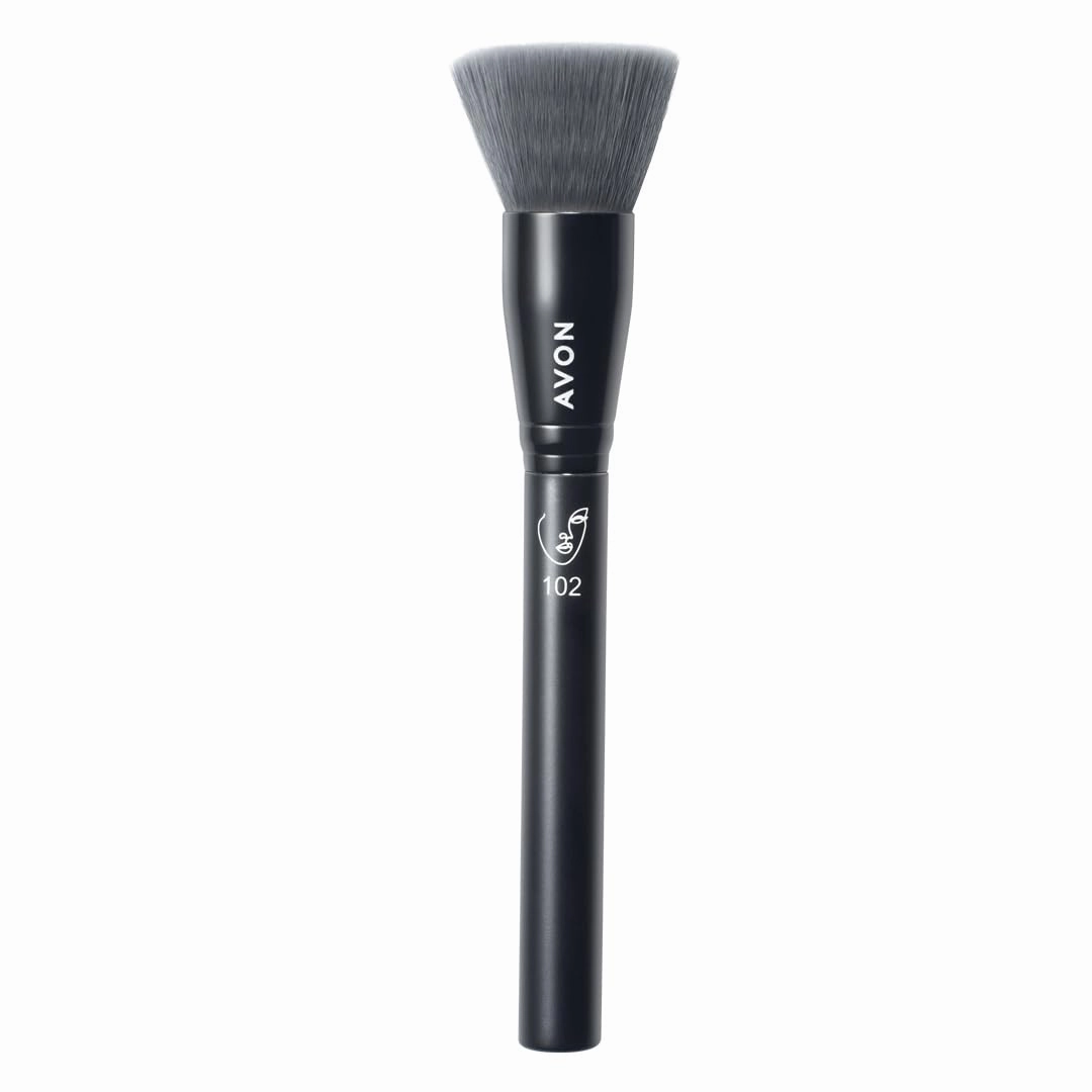 Avon Flat Buffing & Stippling Brush, for Applying and Buffing Foundation for Even Coverage and a Flawless Finish, Vegan Friendly with a Handle Made from Recycled Plastic.