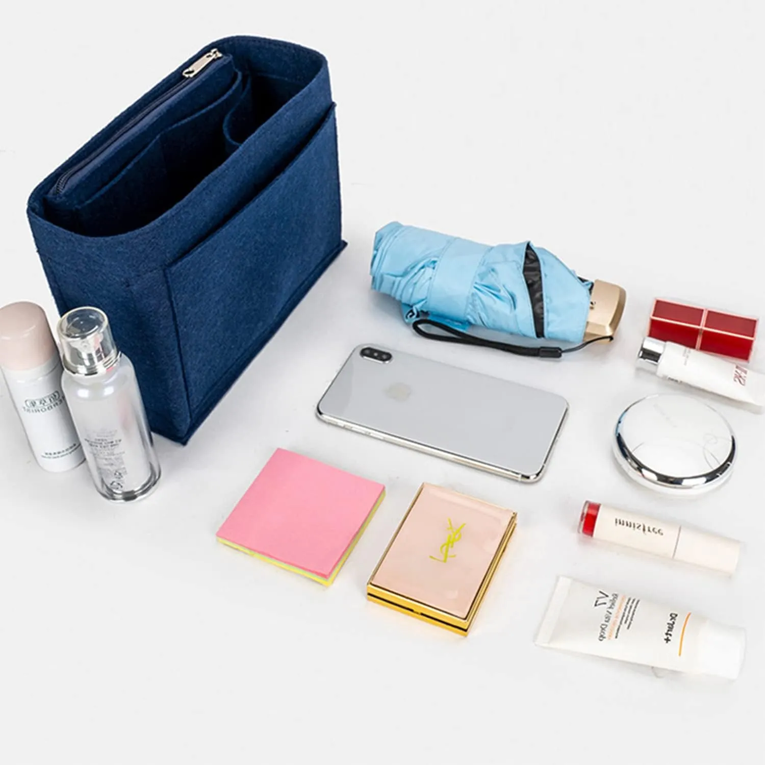 Backpack Organizer, Purse Organizer, Insert Multi Pocket Felt Bag Organizer Suitable For Longchamp(pink)