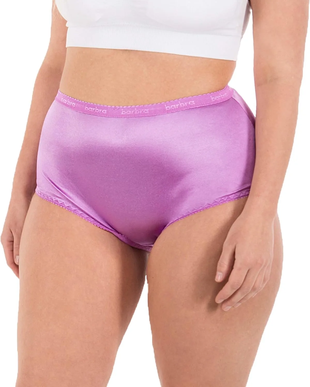 Barbra Lingerie Satin Panties S to Plus Size Womens Underwear Full Coverage Brief Multi-Pack
