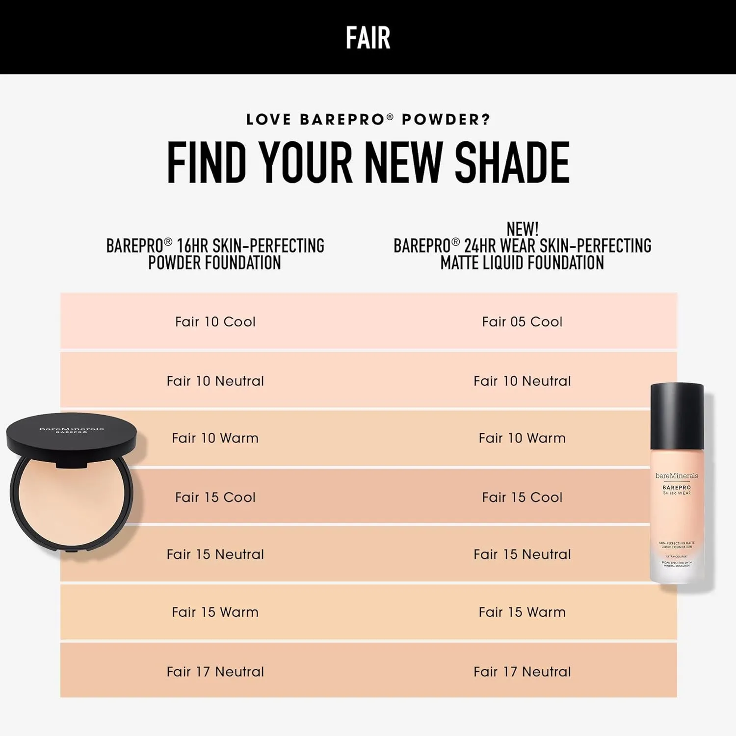 bareminerals Barepro 24HR Wear Matte Liquid Foundation Mineral SPF 20, Full Coverage Foundation Makeup for Mature Skin, Oil-Free, Vegan