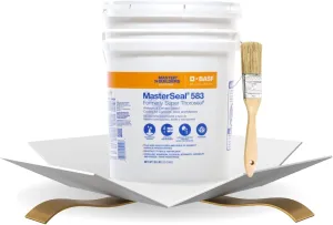 BASF MasterSeal 583 White Cement-Based Waterproof Coating 35 lb Bundle with Chip Brush – Durable Waterproofing for Concrete & Masonry – Gift Set (2 Items)