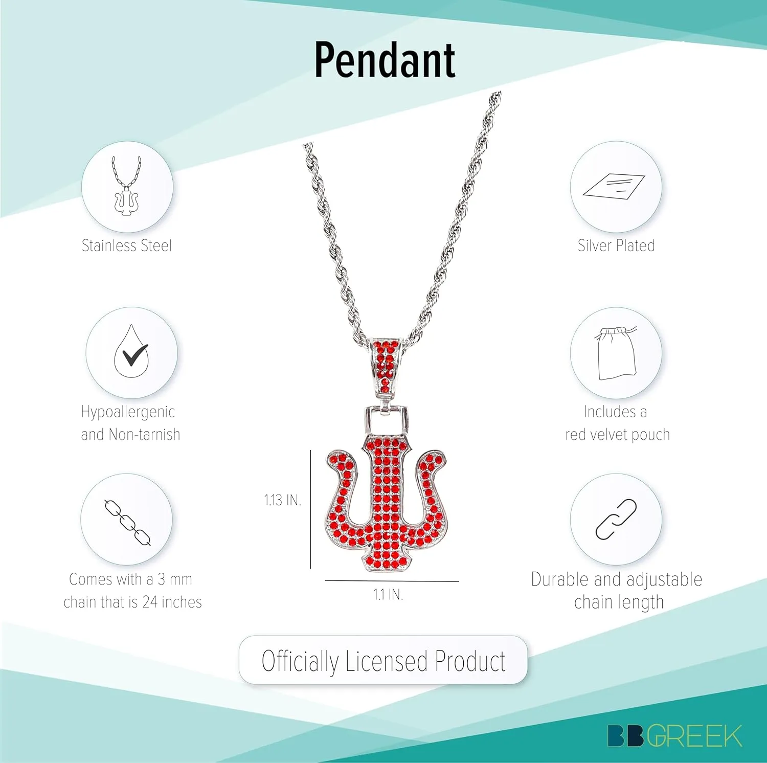 BBGreek Kappa Alpha Psi Fraternity Paraphernalia - Official Vendor - Pendant Necklace - Collection