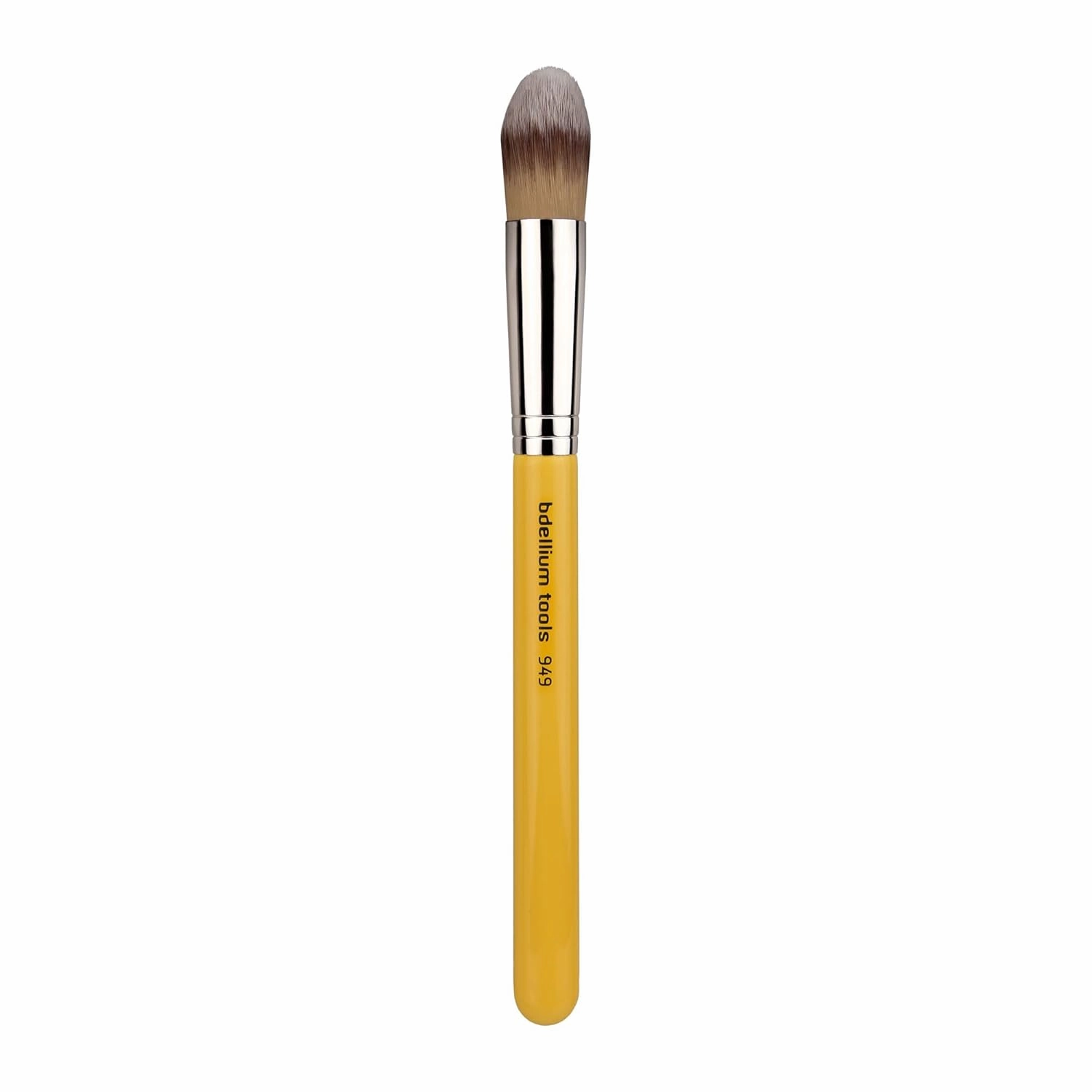 Bdellium Tools Professional Makeup Brush - Studio Series 949 Pointed Foundation - With Soft Synthetic Fibers, For Foundation & Concealing (Yellow, 1pc)