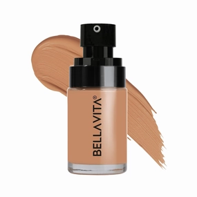 BELLA.VITA Hydmatte FX - Airbrush Liquid Foundation with SPF 50 and PA      for Radiant Finish | Creaseless, Smooth Finish | Lightweight & Long-Lasting Formula | Toasted Hazelnut | 30 ML