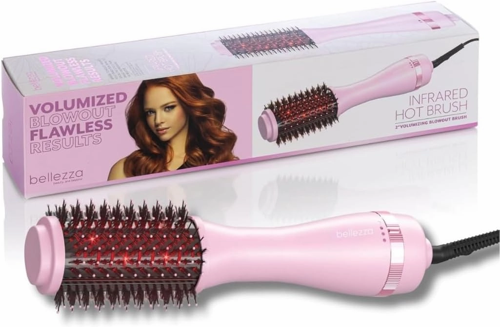 Bellezza Infrared Blowout Brush | 2" Professional Hot Brush (Pink)