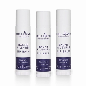 Bleu Lavande - Natural Lavender Lip Conditioner – Stick Lip Balm Repairs, Moisturizes & Protects - Soothes Chapped Lips & Restores Hydratation - Olive Oil & Shea Butter Base Lip Care - 4.2g - 3 Pack