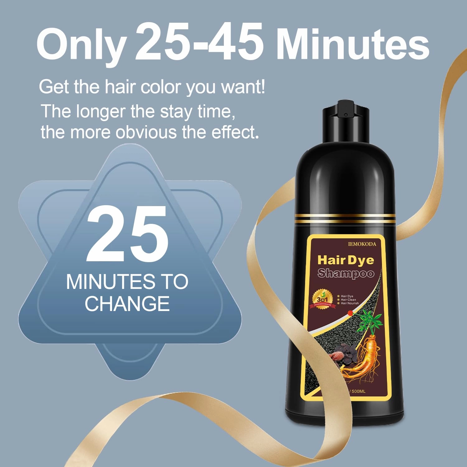 Blonde Brown Hair Dye, Hair Dye Shampoo for Women & Men, Color Shampoo Hair Dye, Shampoo Para Pintar El Cabello 16.9 Fl Oz, Safe and Natural Champu Para Canas (Blonde Brown)