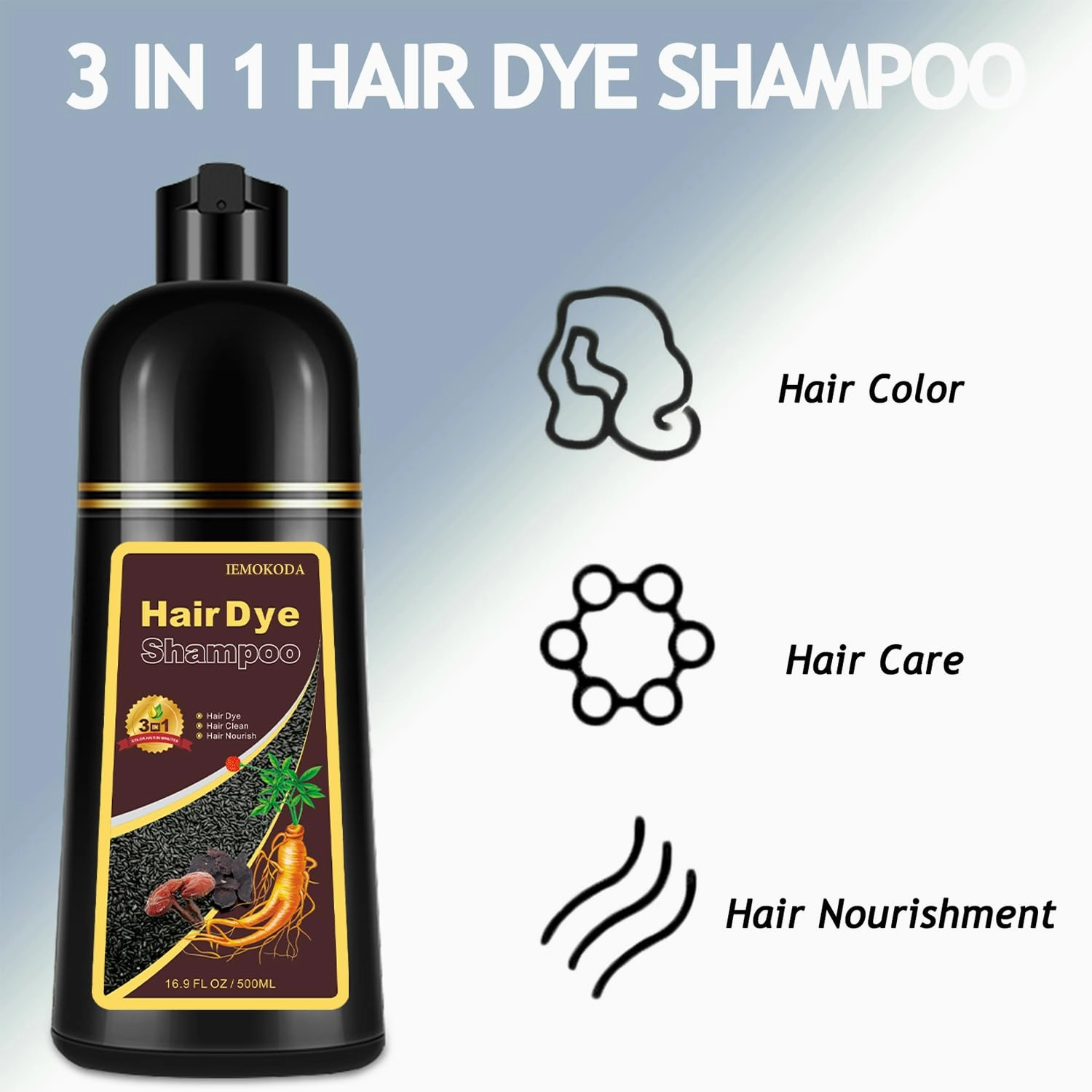 Blonde Brown Hair Dye, Hair Dye Shampoo for Women & Men, Color Shampoo Hair Dye, Shampoo Para Pintar El Cabello 16.9 Fl Oz, Safe and Natural Champu Para Canas (Blonde Brown)