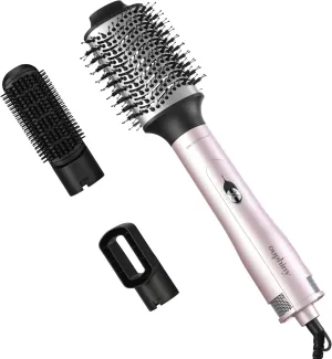Blow Dryer Brush, 3 in 1 Ceramic Hot Air Brush Set Volumizer with Negative Ionic, 3 Inch Oval Brush Hair Styling Tool for All Hair Types, Interchangeable Multi-Temperature Settings, Pink