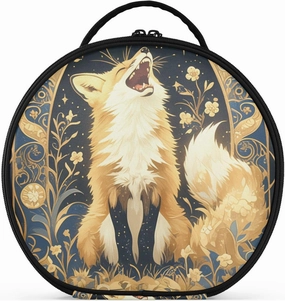 Boho Style Golden Fox Makeup Bags Travel-Size Accessories Waterproof Cosmetic Travel Bags For Women with adjustable dividers 11 IN