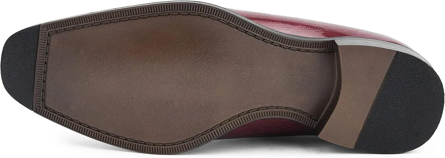 Bolano Brayden - Men's Dress Shoes - Exotic EEL Skin Print, Oxford Lace-Ups, Black Burnished Toe - Exotic Formal Shoes for Men - Original, Designer Shoes