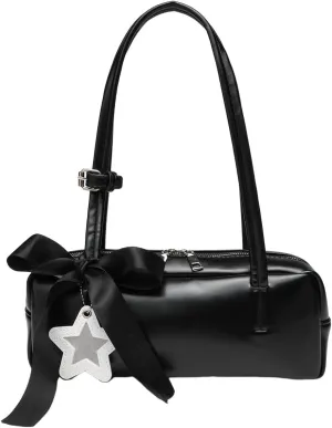 Bow Ribbon designed Tote, Star Decor Top-Handbag, Aesthetic Shoulder Purse Handbag for Women