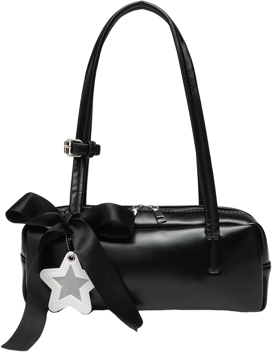 Bow Ribbon designed Tote, Star Decor Top-Handbag, Aesthetic Shoulder Purse Handbag for Women