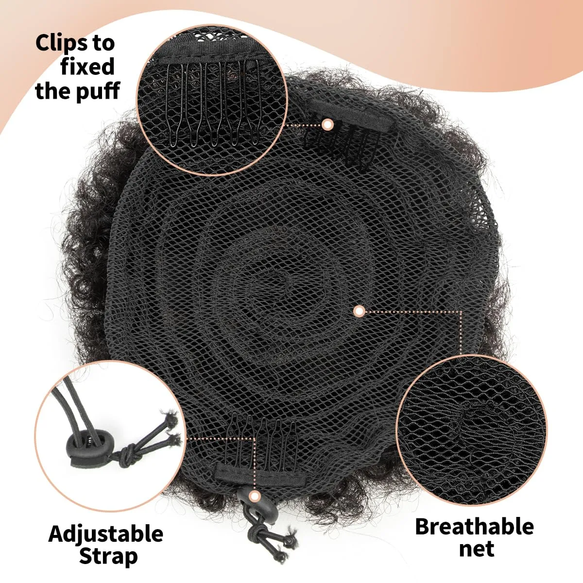 Boymia Afro Puff Drawstring Ponytail Human Hair 6 Inch #30 Copper Red Curly Drawstring Ponytail For Women 100% Remy Human Hair Delicate and Cute Loose Kinky Curls Hairpiece Kinky Curly Clip In