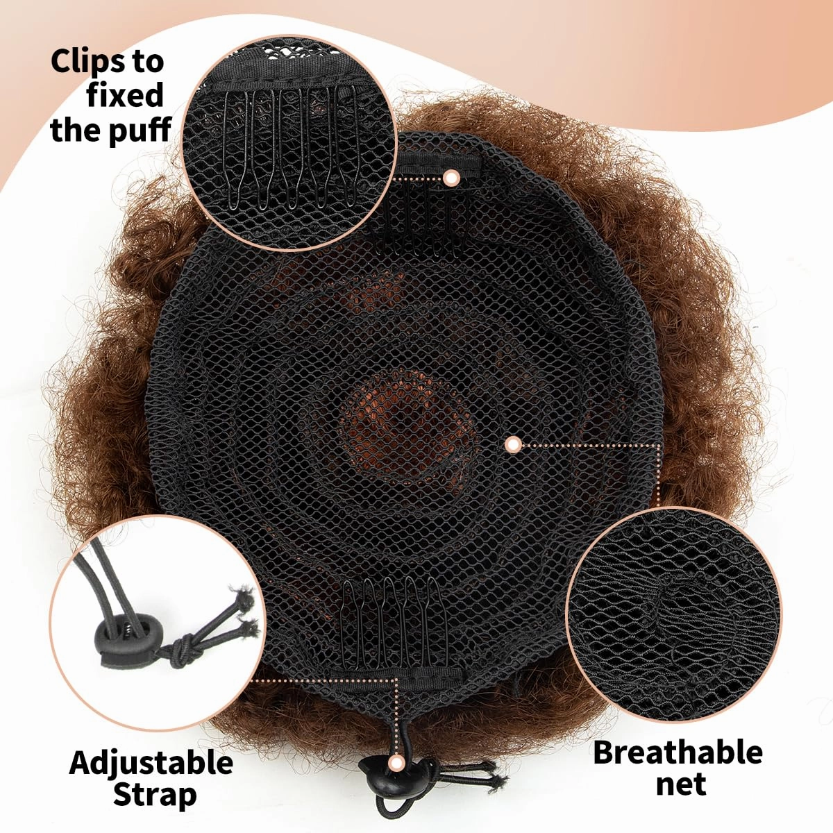 Boymia Afro Puff Extension for Black Women #99J Wine Red 4 Inch Short Kinky Curly Hair Bun Extension Genuine Human Hair Durable Natural Soft and Smooth Updo Hair Extensions