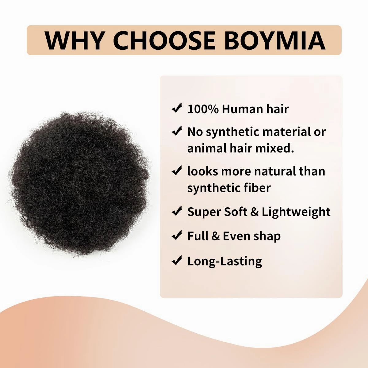 Boymia Afro Puff Extension for Black Women #99J Wine Red 4 Inch Short Kinky Curly Hair Bun Extension Genuine Human Hair Durable Natural Soft and Smooth Updo Hair Extensions