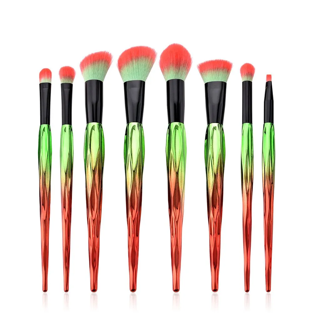 Brush Makeup Eyeshadow 8Pcs Powder Lip Tool Brushes Set Foundation Eyeliner Brush Makeup Finishing Spray