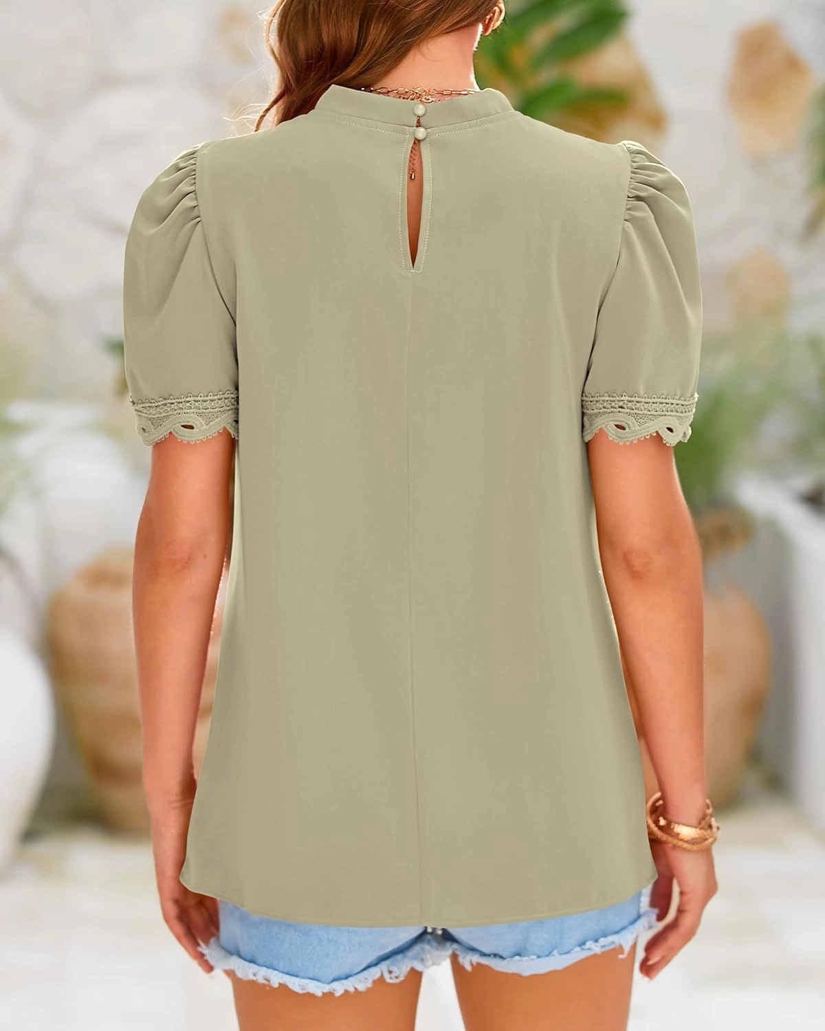 BTFBM Women's Dressy Casual Blouses Business Work Tops Lace Trim Short Sleeve Office Shirts 2025 Summer Spring Outfits