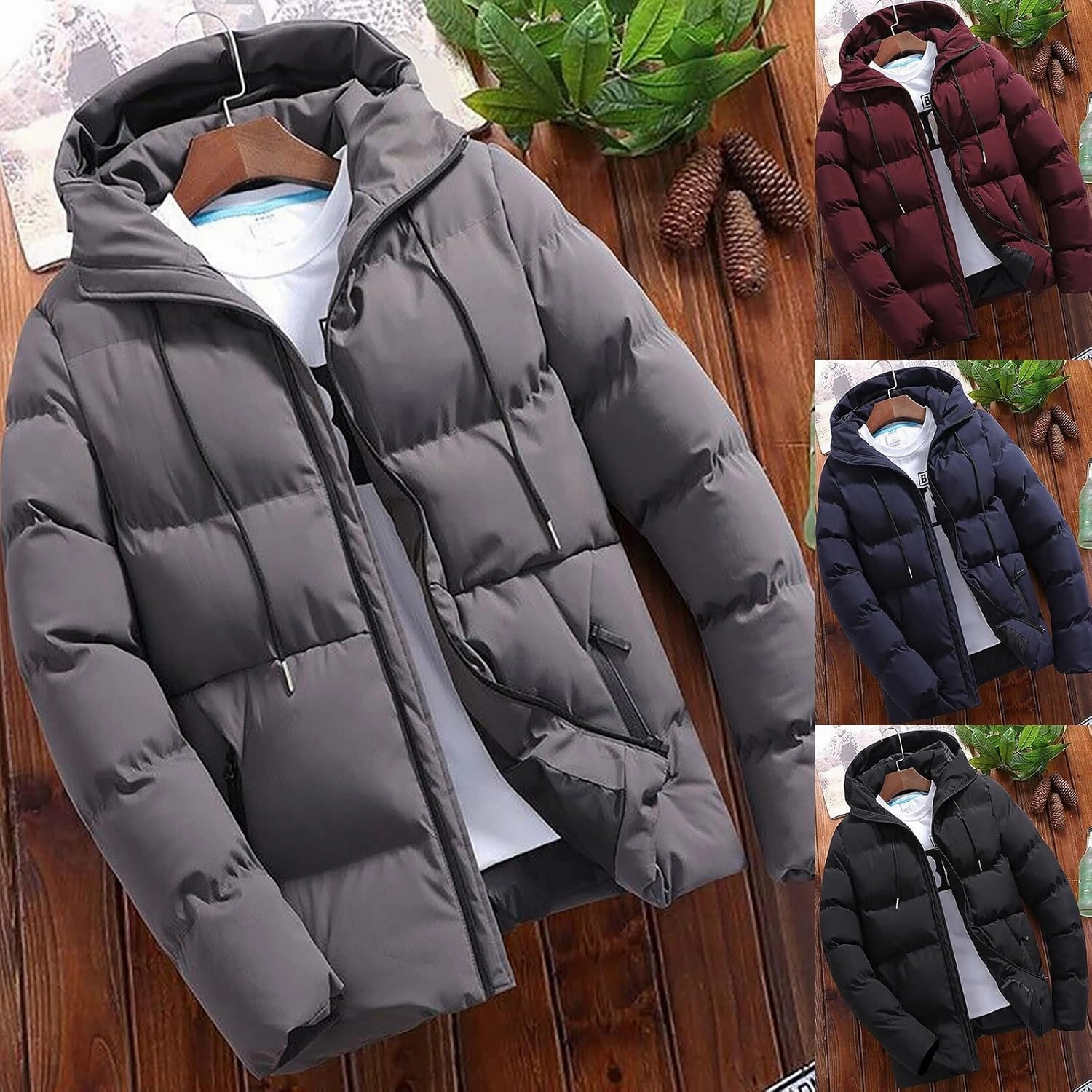 Bubble Coat With Hood Lightweight Packable Long Sleeve Zip Puffer Jacket Winter Warm Padded Down Jacket Outwear