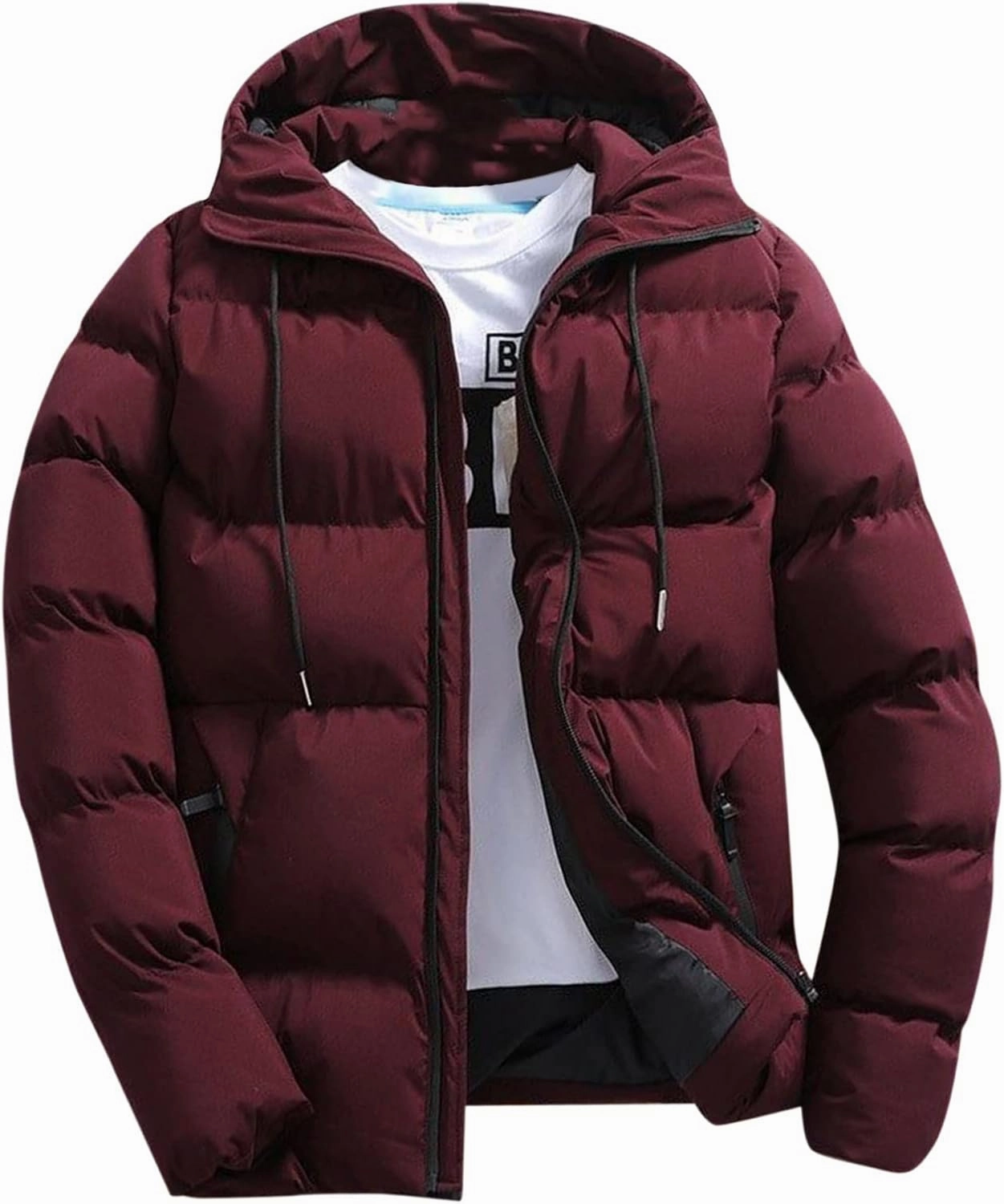 Bubble Coat With Hood Lightweight Packable Long Sleeve Zip Puffer Jacket Winter Warm Padded Down Jacket Outwear