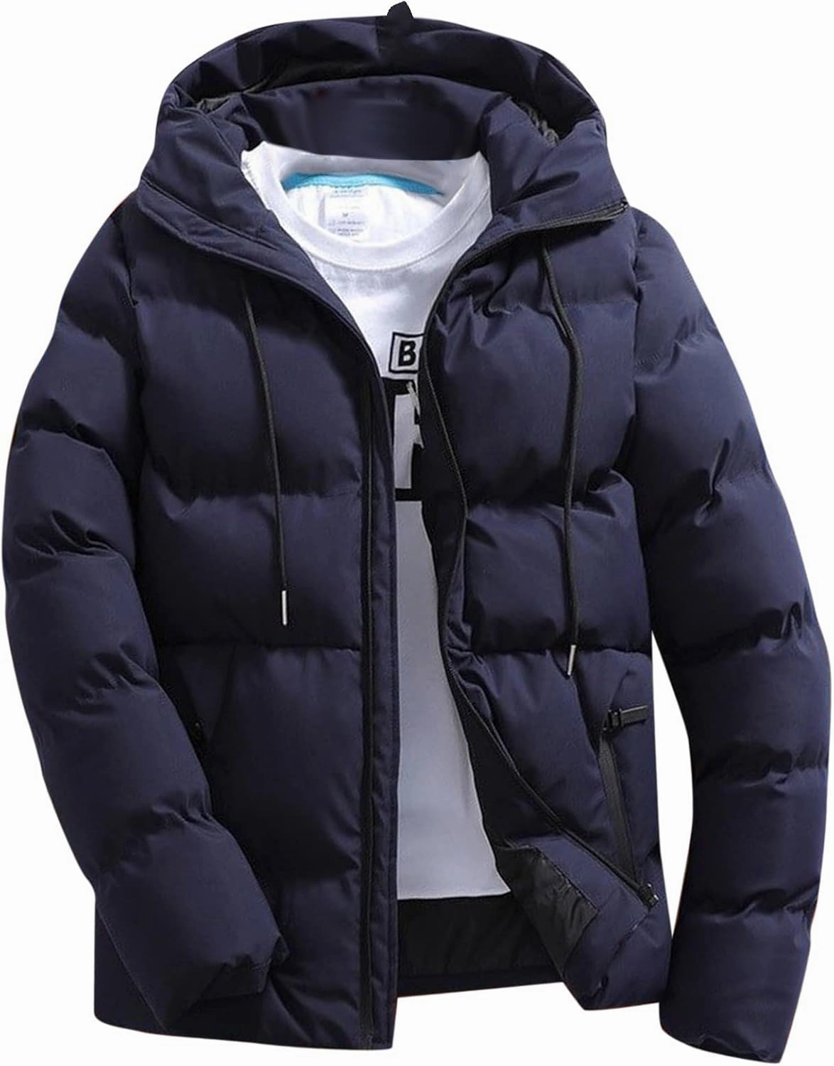 Bubble Coat With Hood Lightweight Packable Long Sleeve Zip Puffer Jacket Winter Warm Padded Down Jacket Outwear