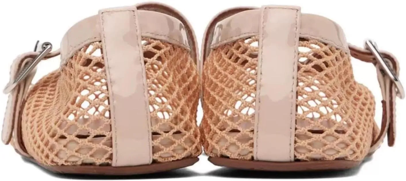 Buckle Strap Mesh Ballet Flats for Womens, Mary Jane Round Toe Slip On Dress Ballerinas Soft Shoes