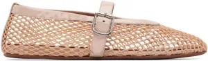 Buckle Strap Mesh Ballet Flats for Womens, Mary Jane Round Toe Slip On Dress Ballerinas Soft Shoes