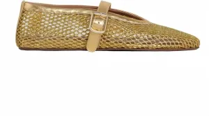 Buckle Strap Mesh Ballet Flats for Womens, Mary Jane Round Toe Slip On Dress Ballerinas Soft Shoes