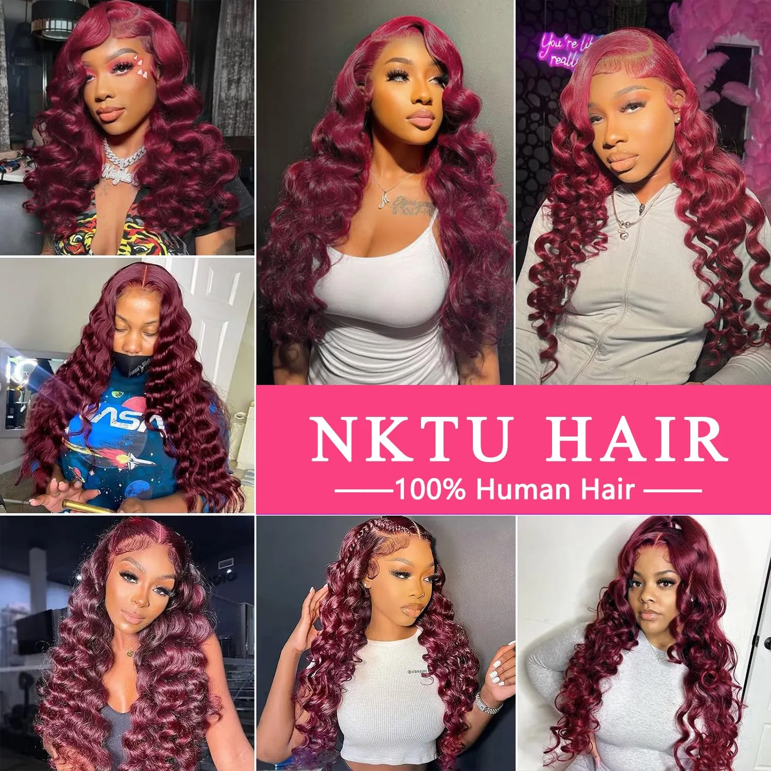 Burgundy Lace Front Wigs Human Hair- 99j Deep Wave HD Transparent Lace Frontal Wigs for Women Wine Red Glueless Pre Plucked with Baby Hair, 200 Density 22 Inch