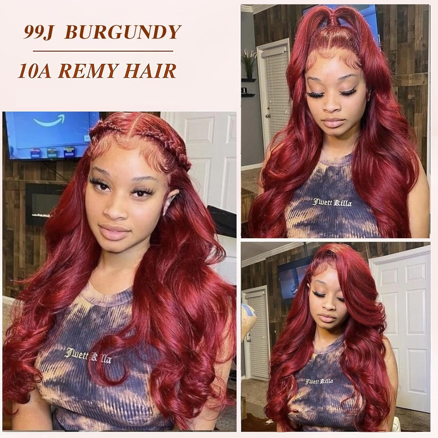 Burgundy Bundles with Closure Human Hair 20 22 24 20inch Red Body Wave Bundles with Closure 10A 99J Brazilian Body Wave Human Hair