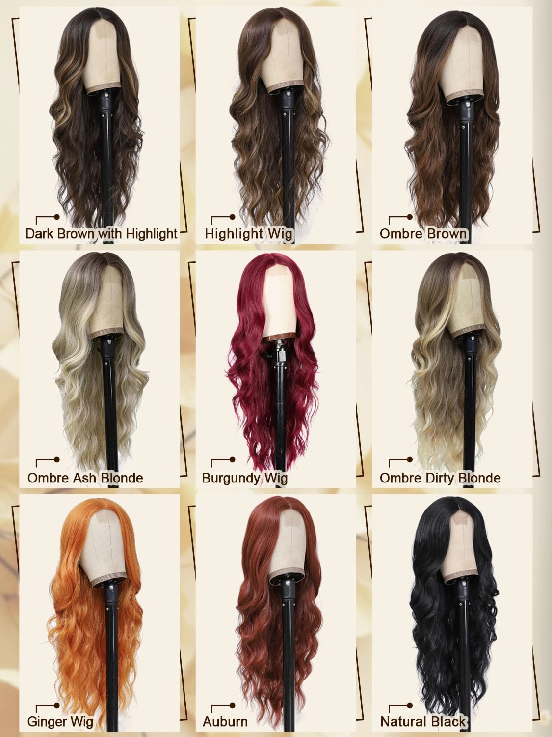 Burgundy Wig 26 Inch Long Wavy Wine Red Wigs for Women Curly Wavy Wig Natural Looking Middle Part with Small Lace Synthetic Heat Resistant Fiber Wig for Daily Party Use