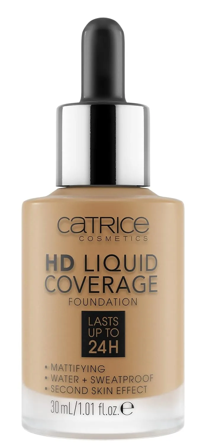Catrice | HD Liquid Coverage Foundation | High & Natural Coverage | Vegan & Cruelty Free (055 | Warm Bamboo)
