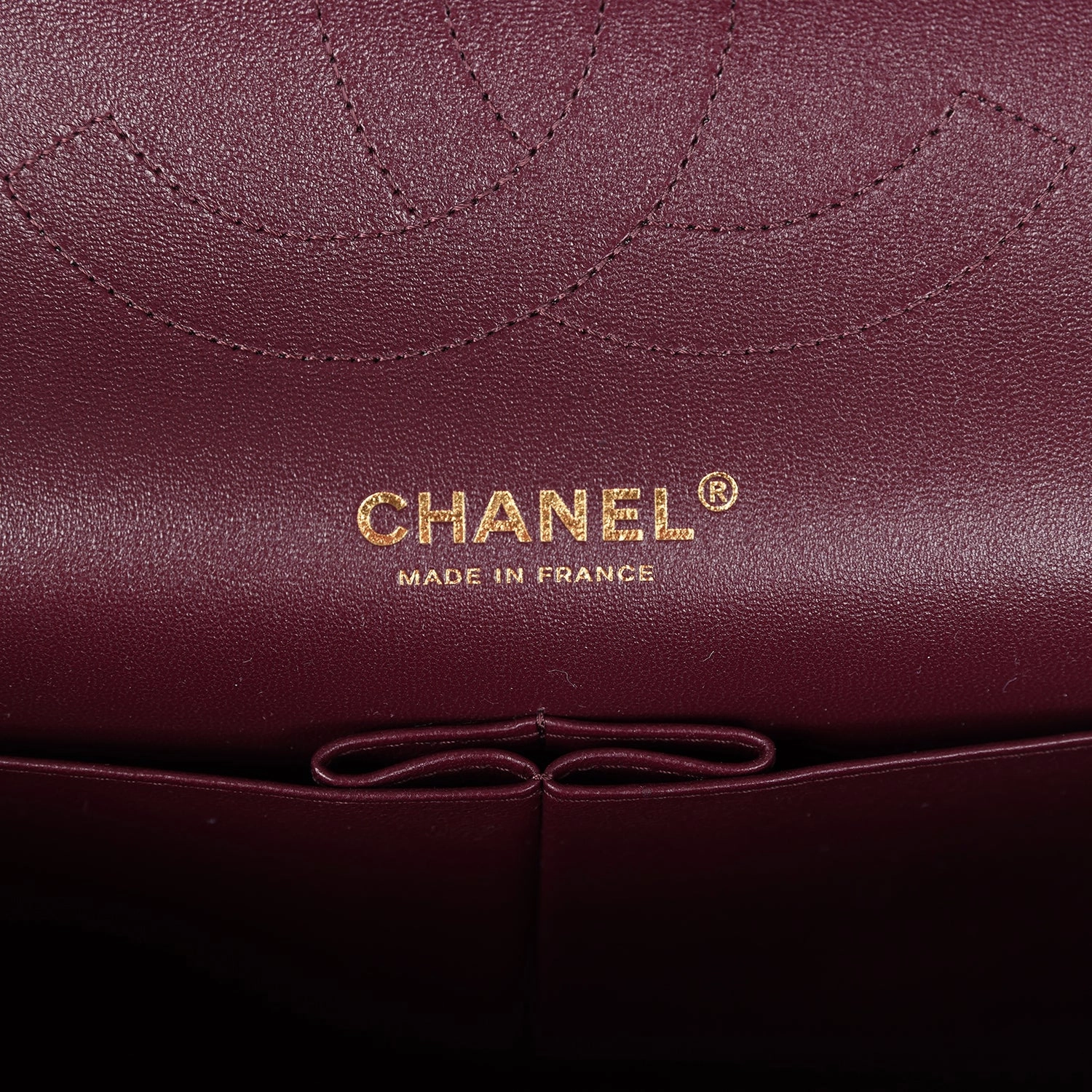 Chanel Jumbo Classic Double Flap Bag Dark Burgundy Shiny Caviar Gold Hardware
