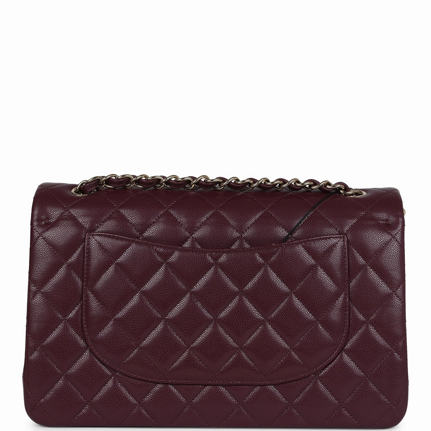 Chanel Jumbo Classic Double Flap Bag Dark Burgundy Shiny Caviar Gold Hardware