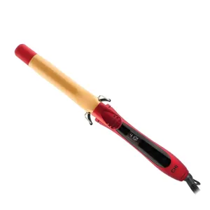 CHI Air Texture Fire Red Ceramic Curl Iron, Hair Curler For Smooth & Shiny Curls, Adjustable Temperature & Automatic Shut-Off, 1" Barrel
