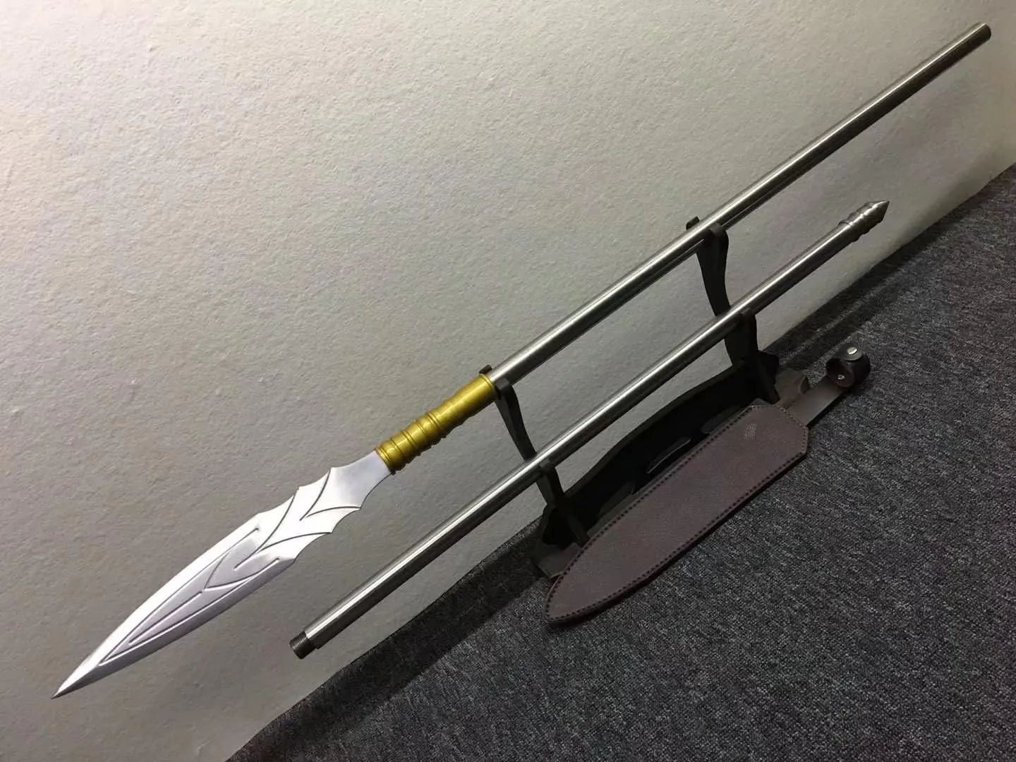 China Lance,Red-Tasselled Spear,Handmade High Carbon Steel Spearhead,Kung fu
