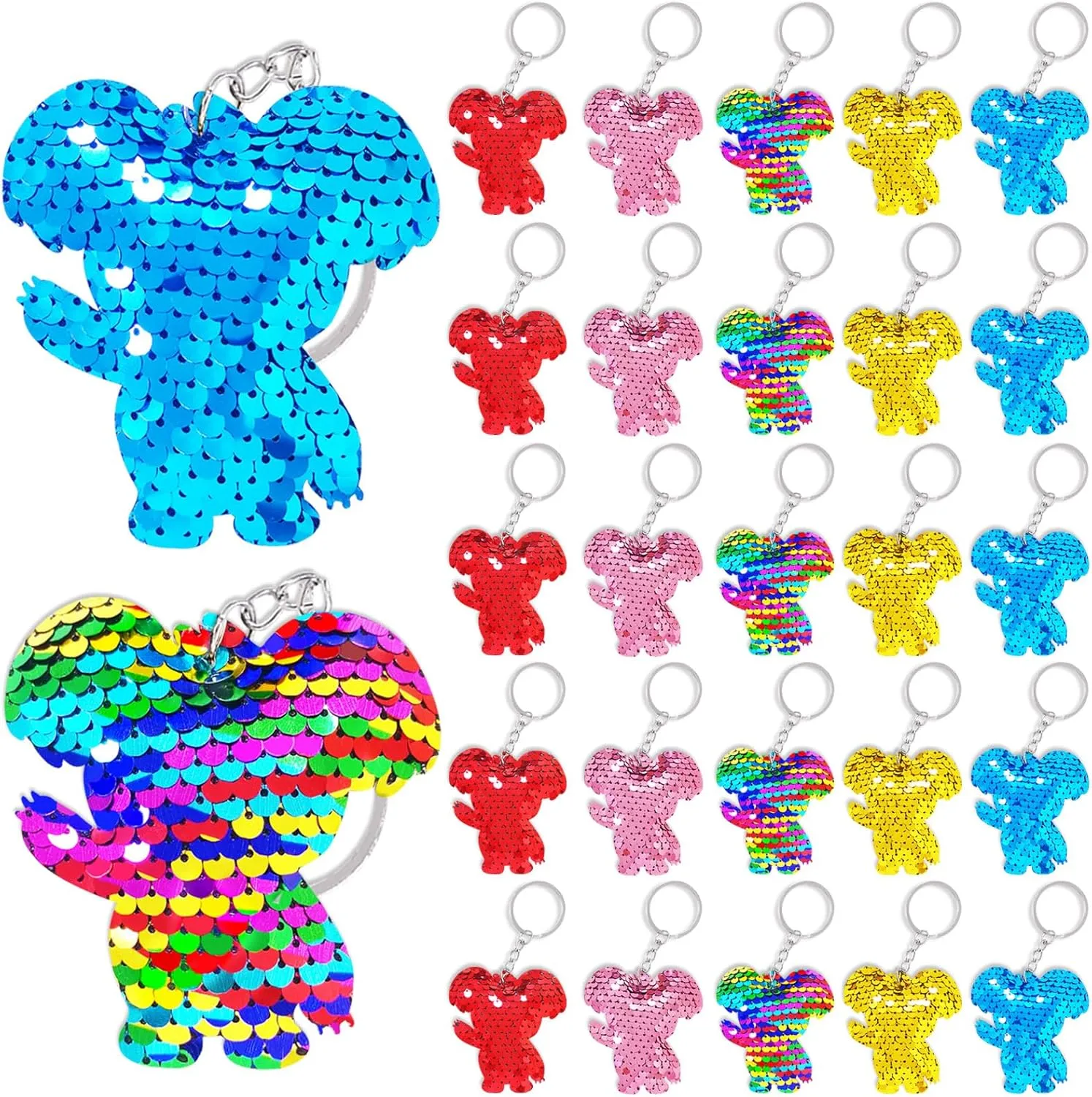 CiciBear 25 Pack Koala Sequin Keychains for Koala Party Favors, Kids and Adults Birthday Gift, Baby Shower, Party, 5 Colors