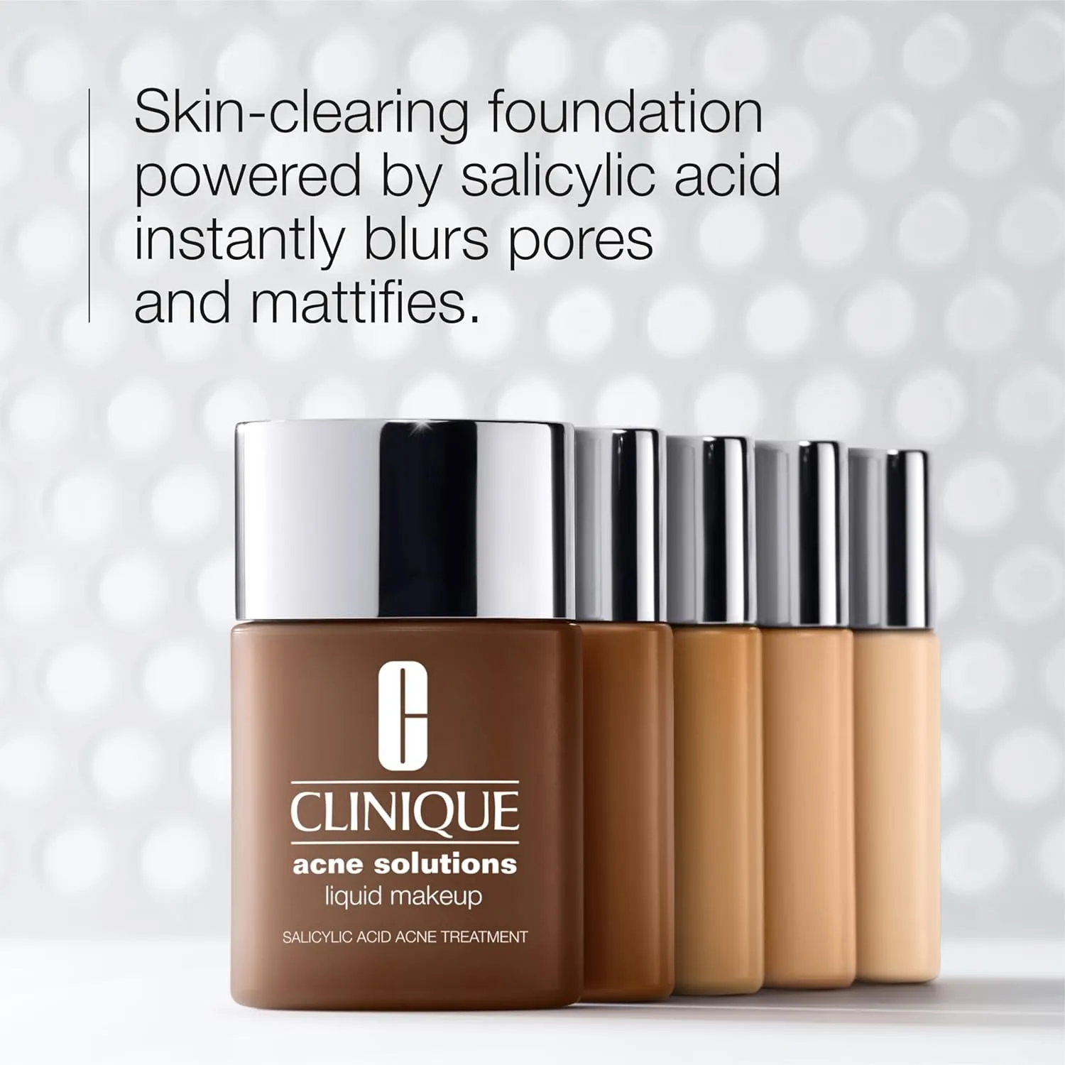 Clinique Acne Solutions Liquid Foundation Makeup With Salicylic Acid For Dry Combination to Oily Skin Types | Medium Coverage, Natural Matte Finish