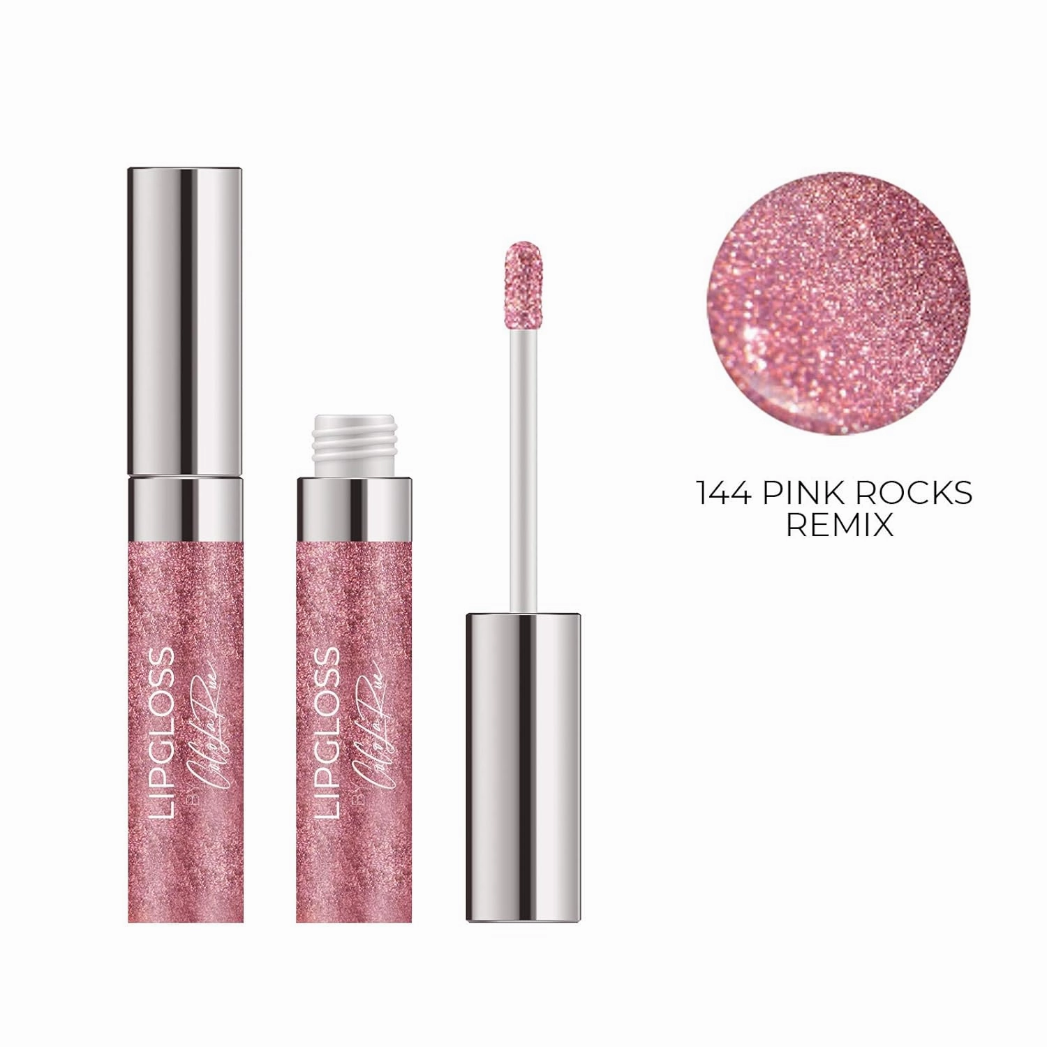 CoCo La Rue Shiny Long Stay Non-Sticky Lip Gloss CoCoLicious Vitamin Oil Enriched Lip Gloss for Women and Girls Sensation Lip Gloss for Rejuvenating Magic (CLR G144 Pink Rocks)