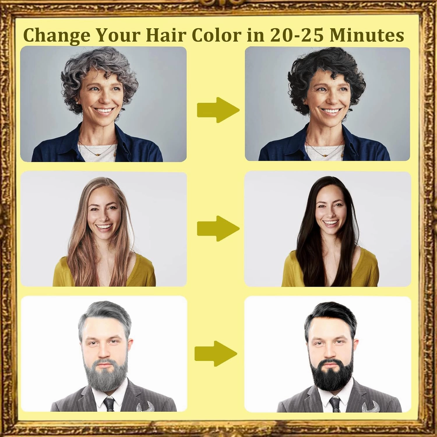 Coffee Hair Dye 3 in 1 - Instant Hair Color Shampoo for Refreshing, Herbal Hair Dye for Women & Men, Easy to Use & Long Lasting 16.90 oz