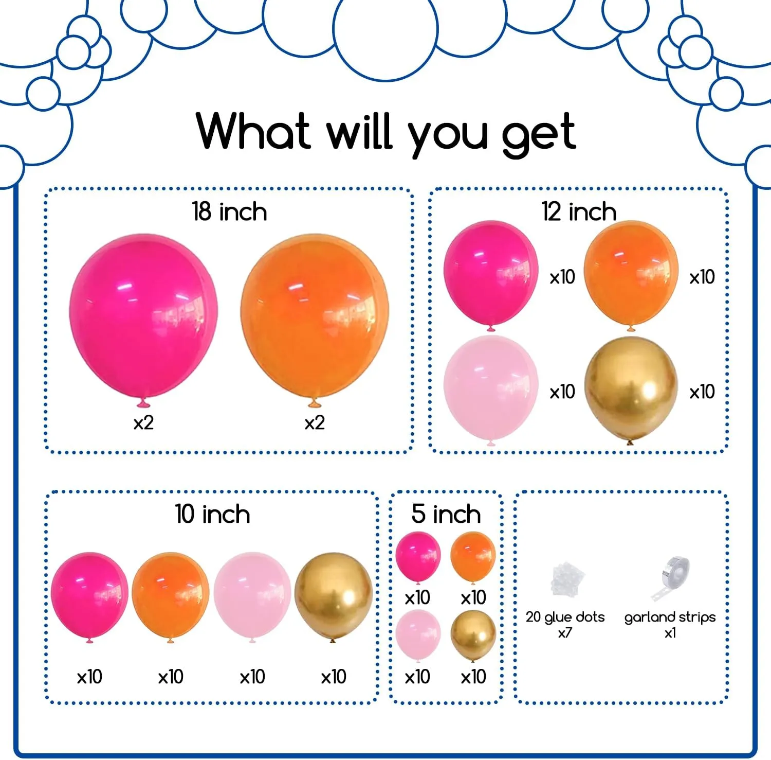 COKAOBE Pink Orange Balloon Garland Arch Kit, 124pcs Hot Pink Orange Chrome Metallic Gold Latex Balloons for Birthday Wedding Baby Shower Tropical Party Supplies Summer Party Decorations