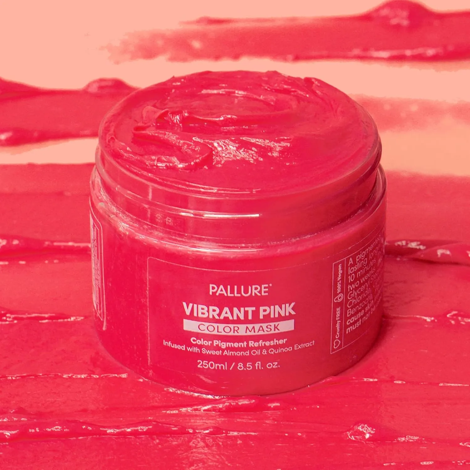 Color Pigment Refresher Mask, Semi Permanent Hair Color Depositing Conditioner, 8.5 Oz Vibrant Pink