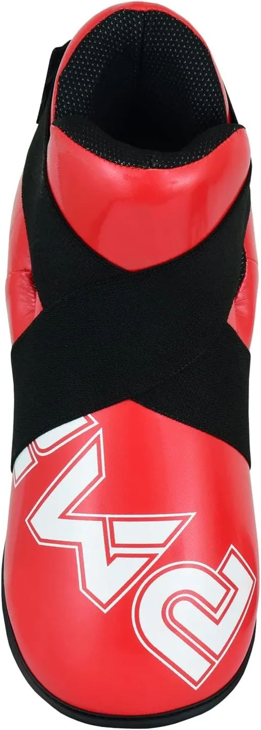 Competition Vinyl Semi Contact Glossy Red Sparring Boots - NEW
