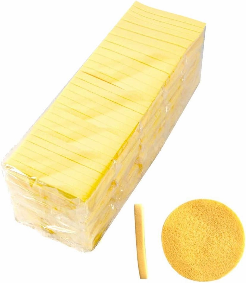 Compressed Facial Sponges,240 Pcs Face Cleansing Sponge Beauty Makeup Round Facial Wash Pads Cosmetic Face Exfoliating for Women,Yellow