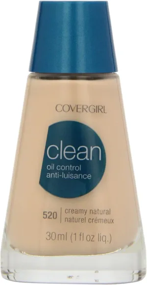 CoverGirl Clean Oil Control Liquid Makeup, Creamy Natural (N) 520, 1.0-Ounce Bottles (Pack of 2)